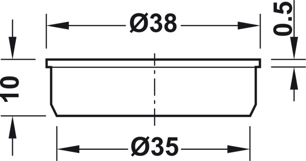 Заглушка пласт.коричн.  35x10,0мм